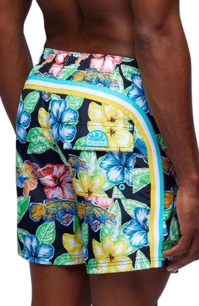 Sundek 7 Floral Boardshorts In Black