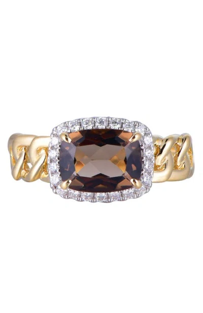 Kahn High Jewelry Smoky Quartz Ring With Diamonds In Brown