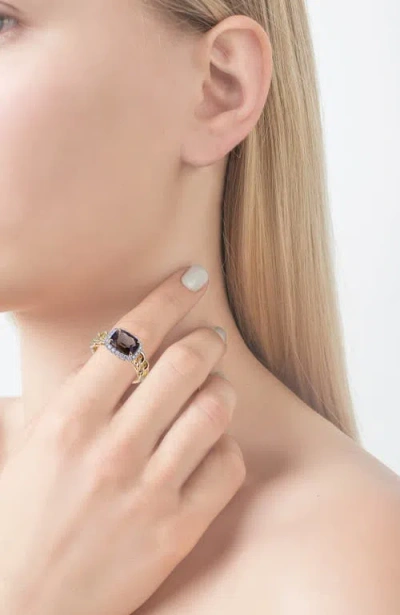 Kahn High Jewelry Smoky Quartz Ring With Diamonds In Brown