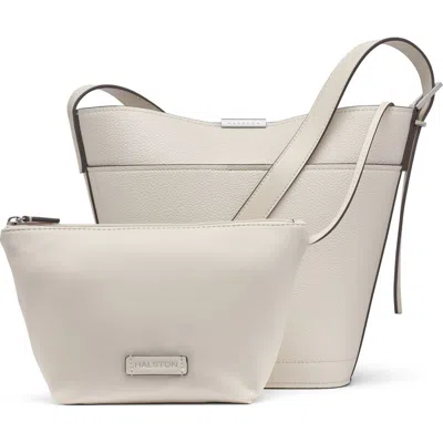 Halston Jagger Large Bucket Bag In Cream