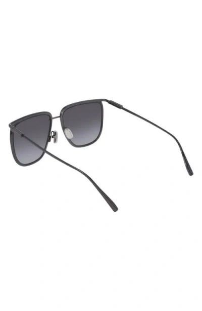 Ferragamo 58mm Gradient Modified Rectangular Sunglasses In Dark Ruthenium