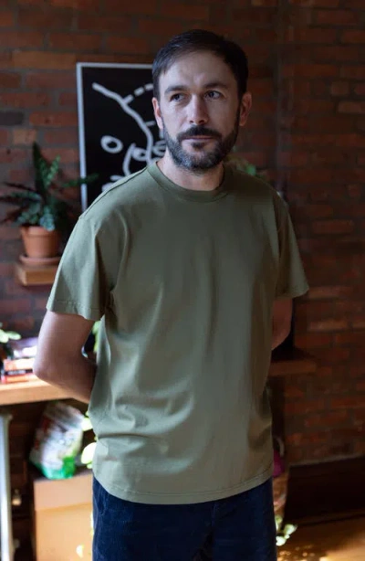 Druthers Nyc Heavyweight Organic Cotton T-shirt In Capulet Olive