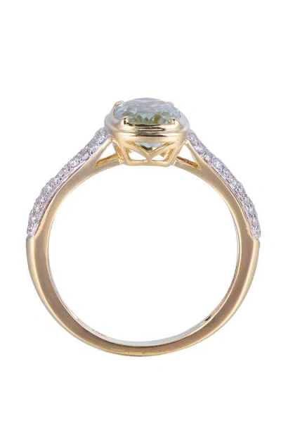 Kahn High Jewelry Green Amethyst Ring With Diamonds In Green