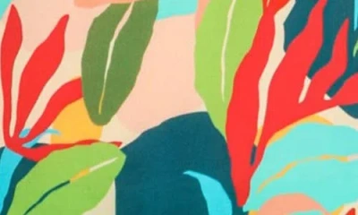 Apny Print High Neck Shirt In Orange Multi