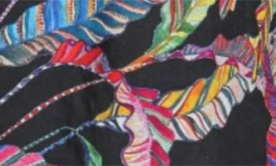 Apny Print Tie Waist Crop Wide Leg Pants In Black Multi