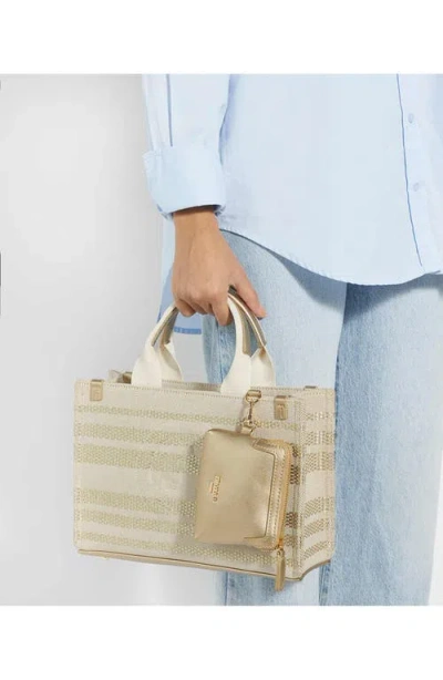 Dune London Dinkideltra Canvas Top Handle Bag In Gold