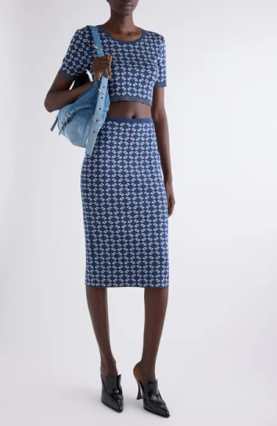Givenchy Jupe En Jacquard Monogramme 72 In Denim Blue