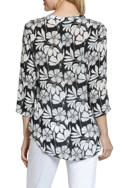 Apny Mixed Stripe Mandarin Collar Button-up Shirt In Multi