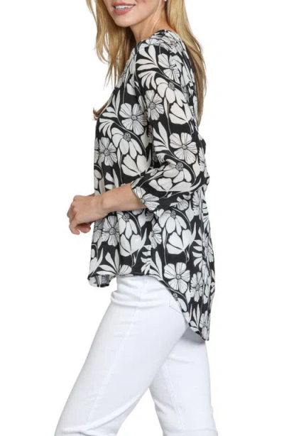 Apny Mixed Stripe Mandarin Collar Button-up Shirt In Multi