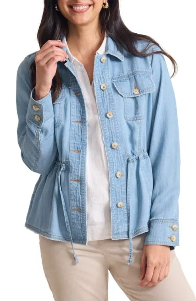 Tommy Bahama Chambray Utility Jacket In Light Indigo Wash