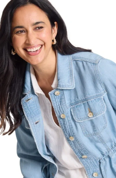 Tommy Bahama Chambray Utility Jacket In Light Indigo Wash