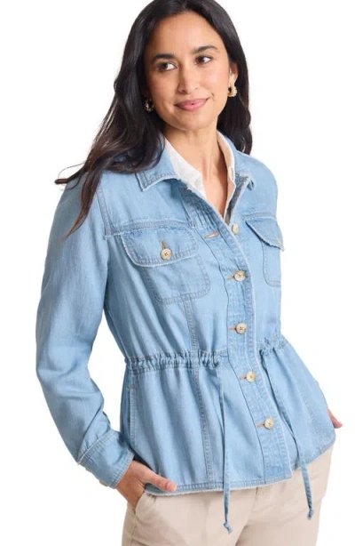 Tommy Bahama Chambray Utility Jacket In Light Indigo Wash