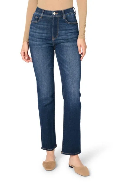 Warp & Weft Ase Stretch High Rise Straight Jean In Vroom