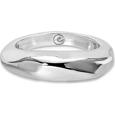 Ettika Modern Flow Statement Ring In Silver