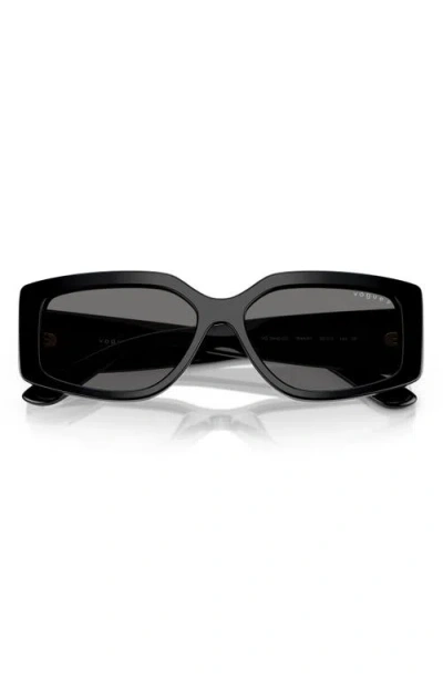 Vogue 55mm Polarized Rectangular Sunglasses In Black