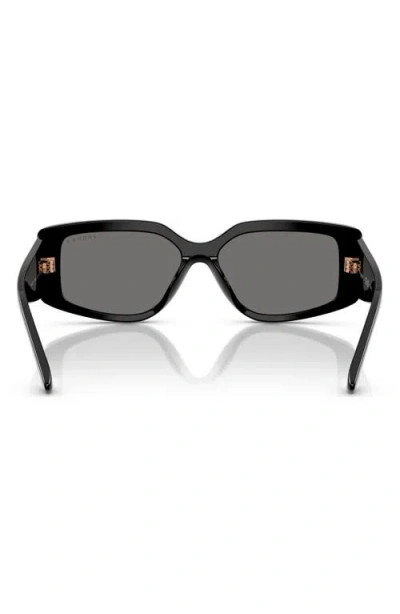 Vogue 55mm Polarized Rectangular Sunglasses In Black