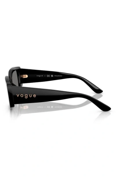 Vogue 55mm Polarized Rectangular Sunglasses In Black