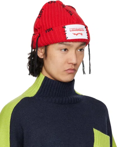Charles Jeffrey Loverboy Ssense Exclusive Red Carolean Beanie In Red