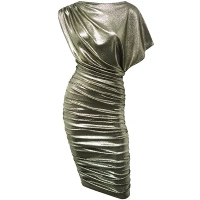 Me&thee Women's Gold / Silver New Blood Gold Metallic Dress In Green