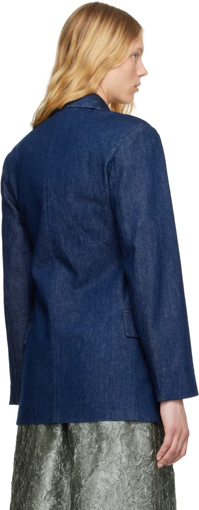 Dries Van Noten Navy Press-stud Denim Jacket In 504 Blue
