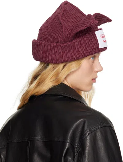 Charles Jeffrey Loverboy White Chunky Rabbit Beanie In Ecru