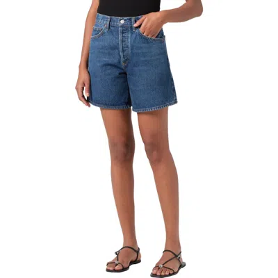 Agolde Dame High Waist Mid Length Relaxed Denim Shorts In Enamour