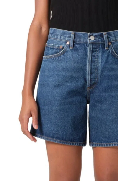 Agolde Dame High Waist Mid Length Relaxed Denim Shorts In Enamour