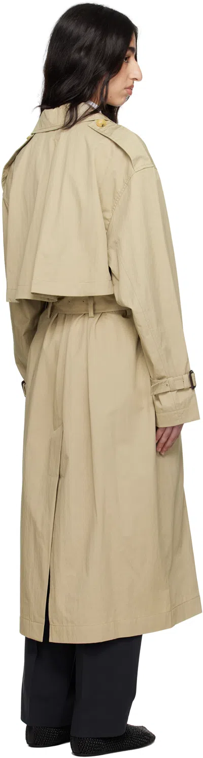Totême Clay Crisp Cotton Blend Double-breasted Trench Coat In Neutral