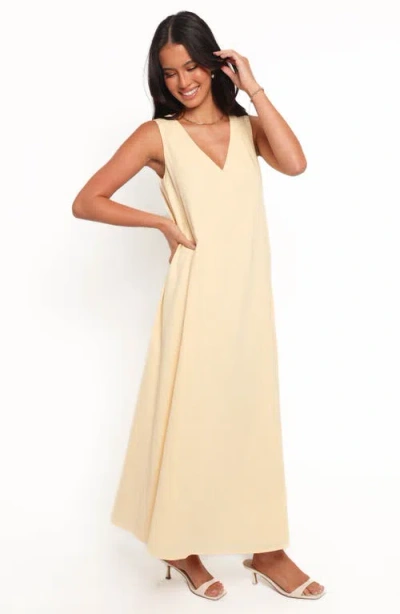 Petal And Pup Petal & Pup Lia Sleeveless Cotton Maxi Dress In Yellow
