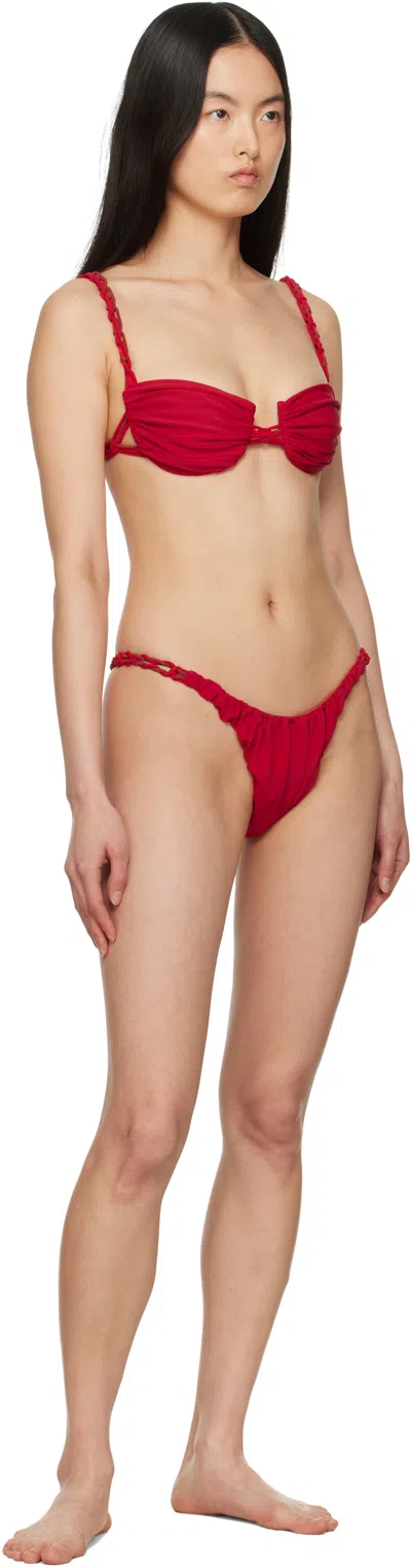 Isa Boulder Red Tri-twist & Tinytwist Bikini In Cherryclay