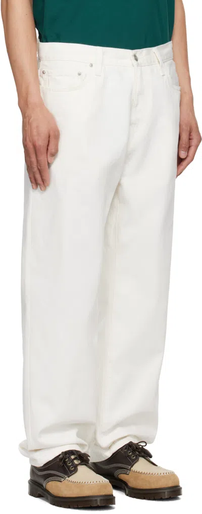 Carhartt White Aaron Jeans In 0202 White Rinsed