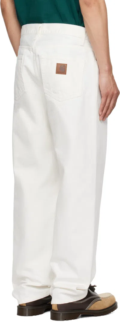 Carhartt White Aaron Jeans In 0202 White Rinsed