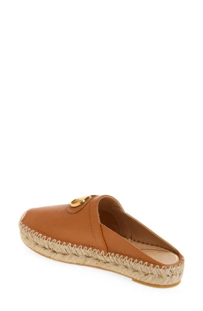 Valentino Round Toe Espadrille Sole Mule In Brown