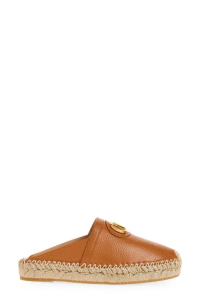 Valentino Round Toe Espadrille Sole Mule In Brown