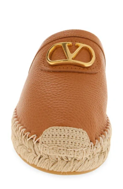 Valentino Round Toe Espadrille Sole Mule In Brown