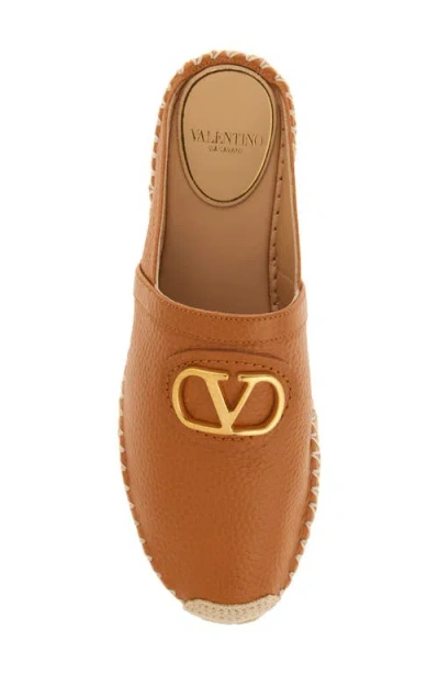 Valentino Round Toe Espadrille Sole Mule In Brown