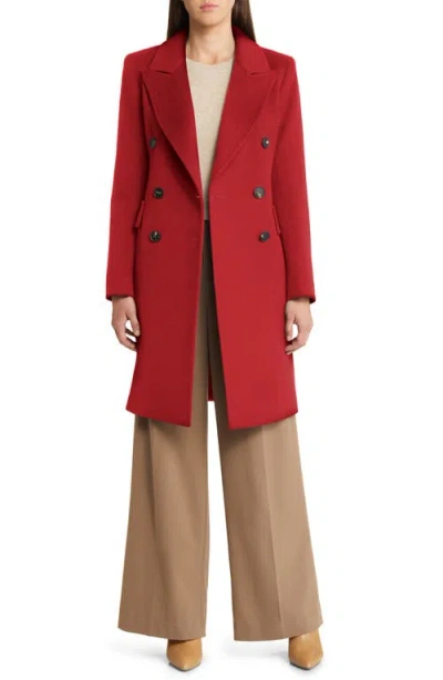 Fleurette Double Breasted Cashmere Coat In Apple
