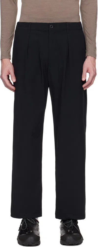 Snow Peak Black Active Comfort Wide Trousers In Black