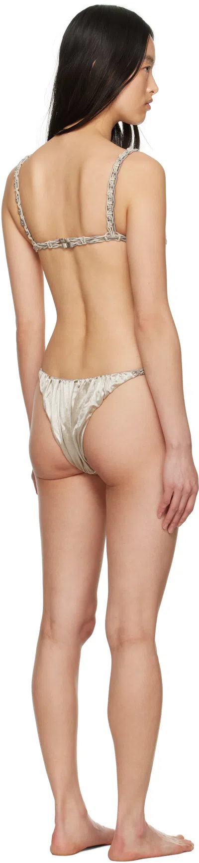 Isa Boulder Silver Tri-twist & Tinytwist Bikini In Sliverslate