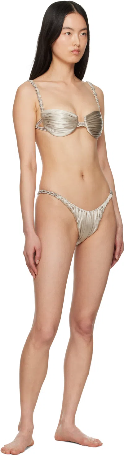 Isa Boulder Silver Tri-twist & Tinytwist Bikini In Sliverslate