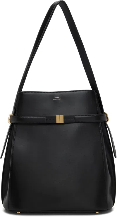 Totême Toteme Women Leather Bucket Bag With Strap In Black