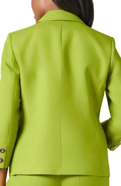 Kasper One Button Linen Blend Blazer In Kiwi