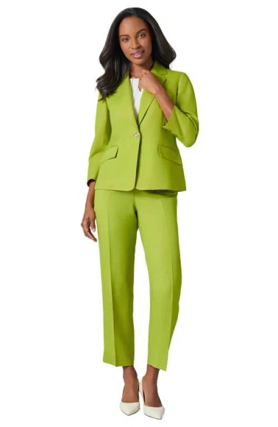 Kasper One Button Linen Blend Blazer In Kiwi