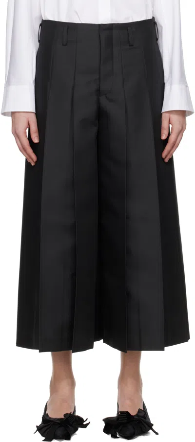 Comme Des Garçons Trousers With Pleated Design And Belt Loops In Black