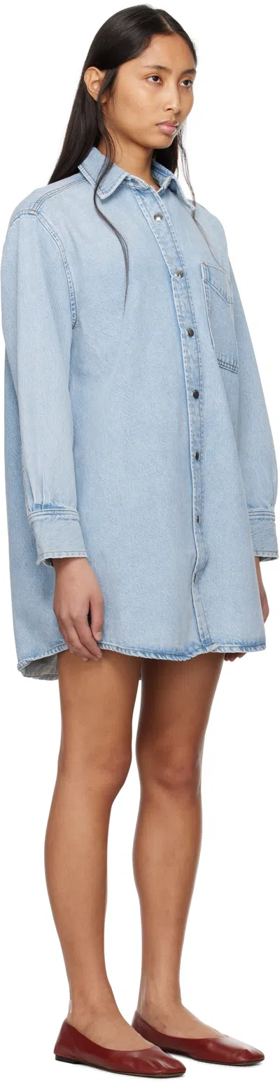 Frame Denim Shirtdress Buttoned Cuffs In Blue