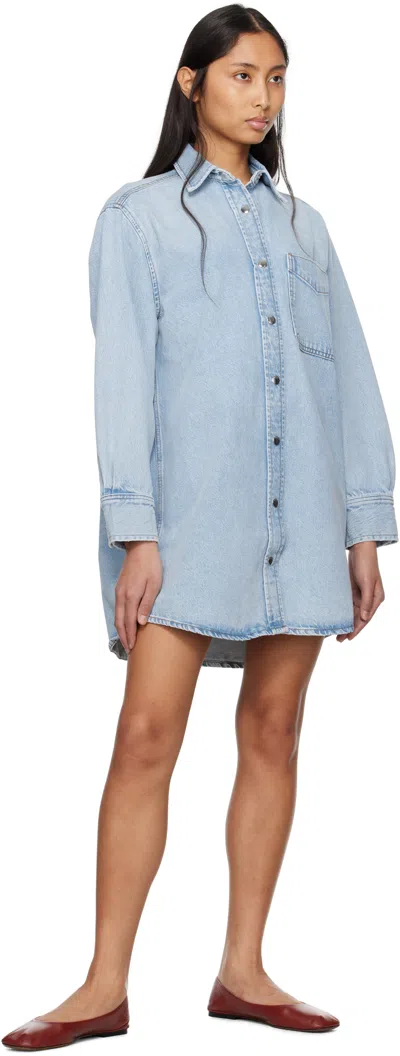Frame Denim Shirtdress Buttoned Cuffs In Blue