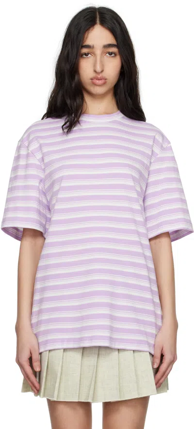 Rabanne Striped T-shirt In Purple