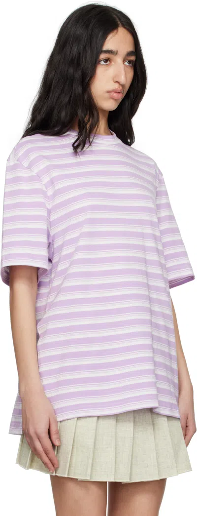 Rabanne Striped T-shirt In Purple