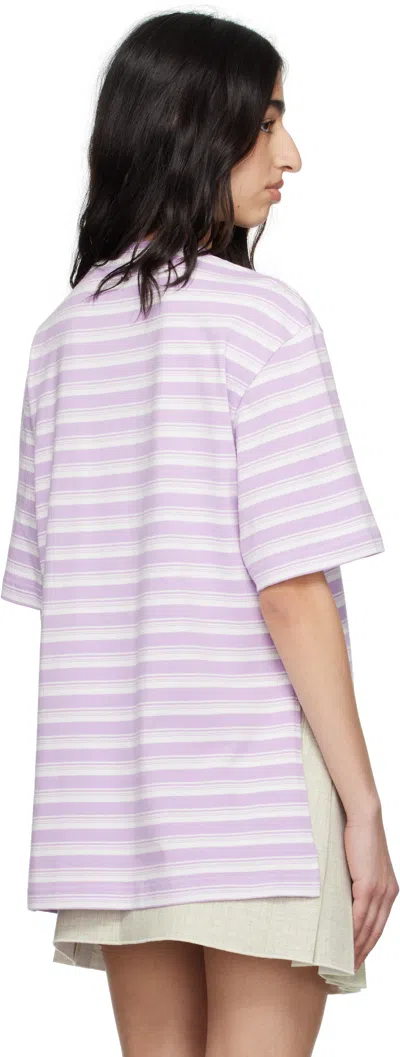 Rabanne Striped T-shirt In Purple