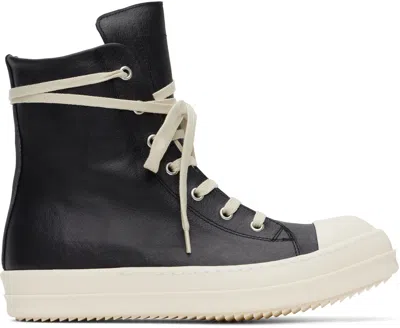Rick Owens Leather Sneakers In Black